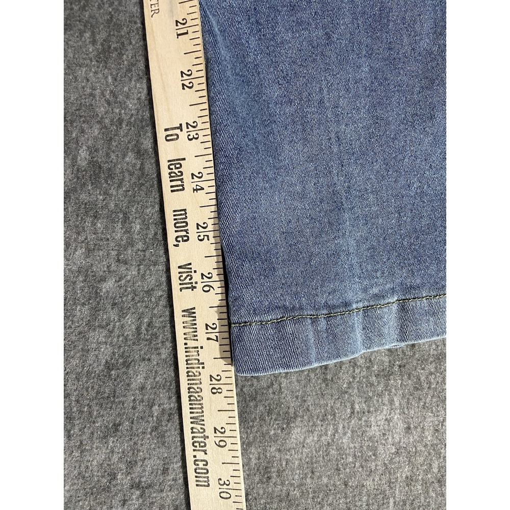 High Waisted Wide Leg Jeans Light Wash Button Fly Snap Hem Denim Blue - Picture 13 of 14